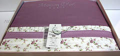  Постельное белье сатин со стразами Maison D`or ROSES фиолетовое 1,5 спальное